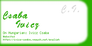 csaba ivicz business card